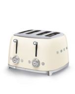 Smeg TSF03CRUK Cream 50s Style Four by Four Slice Toaster